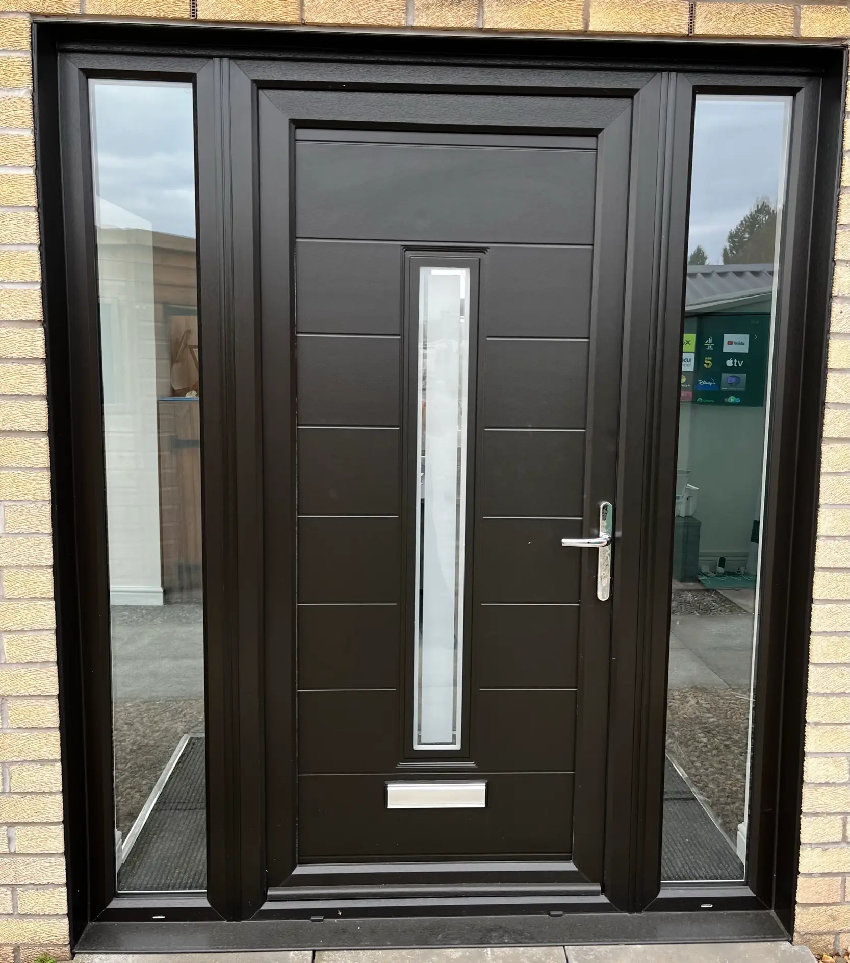 Dark entrance door design example